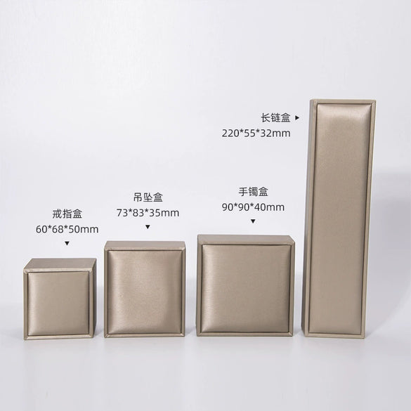 Jewelry Box Plastic Solid Color Brushed Pu Leather