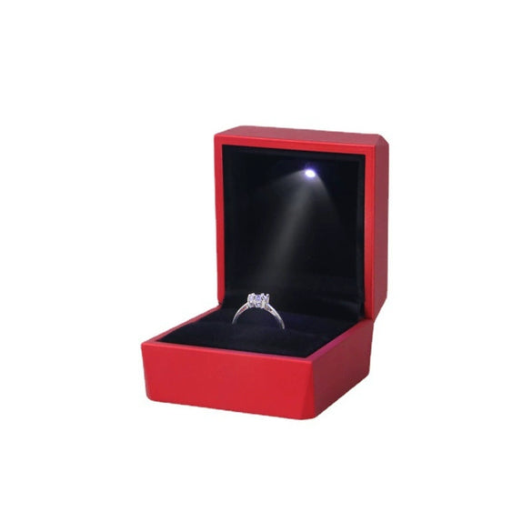 Jewelry Box Square Composite Materials Solid Color Leisure Style For Valentine's Day With Led Light