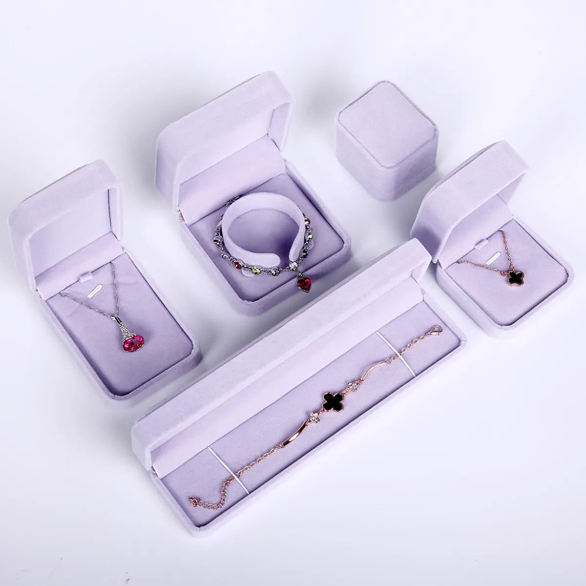 Jewelry Box Wholesale Flannel Necklace Box Pendant Box Flannel Ring Earring Box Bracelet Box Jewelry Packaging Box