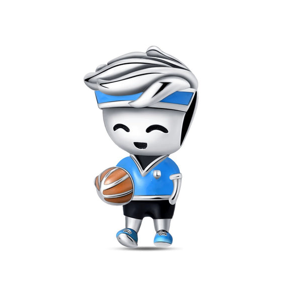 Jewelry Bracelet Accessories Copper Silver Plated Dumbbell Football Basketball Baseball Charm Beads Dripping Oil Design