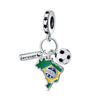 Jewelry Bracelet Accessories Copper Silver Plated Dumbbell Football Basketball Baseball Charm Beads Dripping Oil Design
