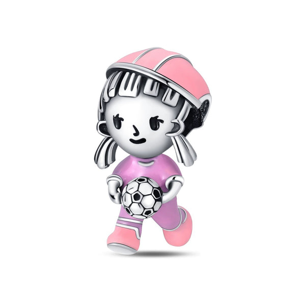 Jewelry Bracelet Accessories Copper Silver Plated Dumbbell Football Basketball Baseball Charm Beads Dripping Oil Design