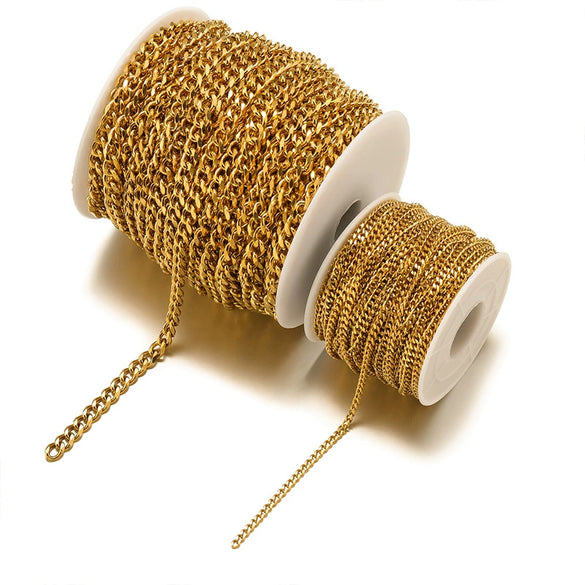 Jewelry Bracelet Accessories Stainless Steel Chain Six Sided Grinding Electroplated With Totem Pattern