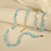Jewelry Bracelet And Necklace Set 316L Stainless Steel Beaded Regular Chain Electroplating Design