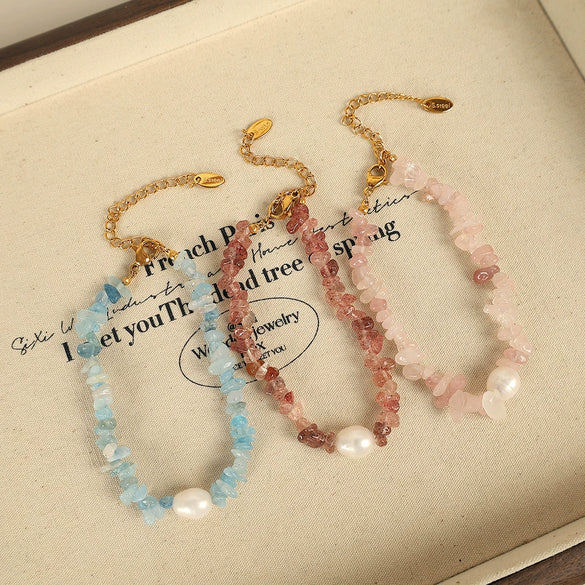 Jewelry Bracelet And Necklace Set 316L Stainless Steel Beaded Regular Chain Electroplating Design