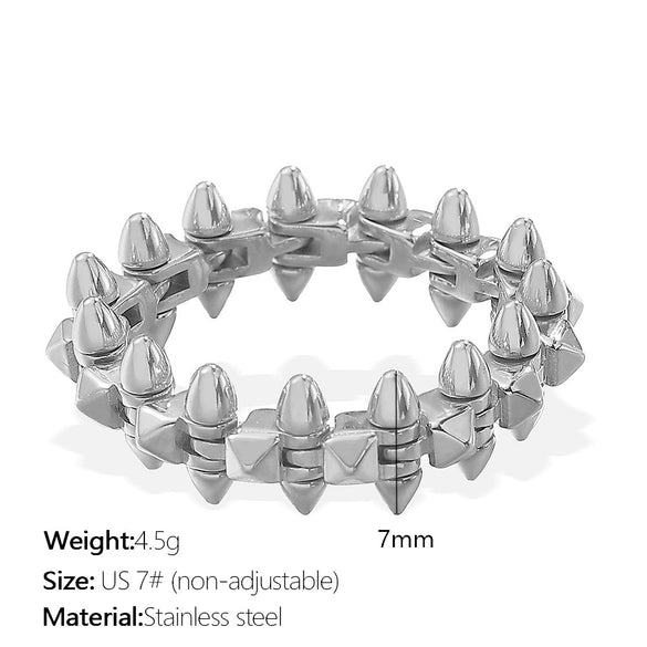 Jewelry Bracelet And Ring Combination Hip Hop Street Style 316L Stainless Steel Electroplating