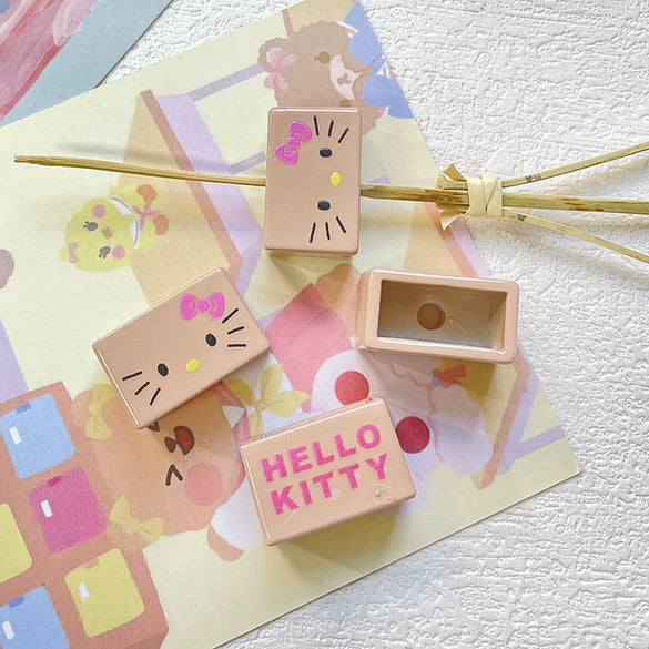 Jewelry Bracelet Necklace Mobile Phone Chain Beaded Accessories Plastic Resin Line Pattern Baking Paint Diy Handmade Cartoon Cute Bread Kitty Cat