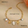 Jewelry Bracelet Necklace Stainless Steel Geometric Tassel Starfish Shell Pendant Electroplating