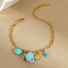 Jewelry Bracelet Necklace Stainless Steel Geometric Tassel Starfish Shell Pendant Electroplating