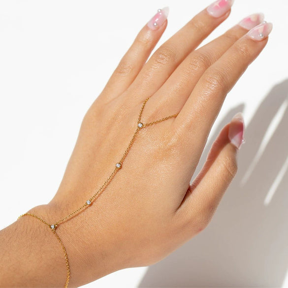 Jewelry Bracelet Ring Chain Heart Shape Zircon Inlay
