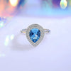 Jewelry Bracelet S925 Silver Water Drop Crystal Blue Zircon For Women Natural Diamond Style