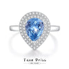 Jewelry Bracelet S925 Silver Water Drop Crystal Blue Zircon For Women Natural Diamond Style