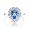 Jewelry Bracelet S925 Silver Water Drop Crystal Blue Zircon For Women Natural Diamond Style