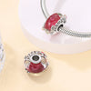 Jewelry Bracelet White Feather Luminous Glass Beads S925 Silver Plated Plant Flowers Dripping Oil Design