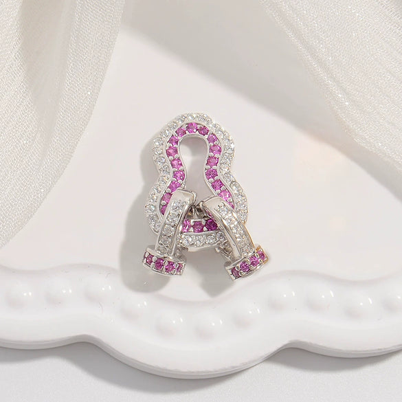 Jewelry Buckle Silver 925 Pearl Gourd Zirconia Fashion