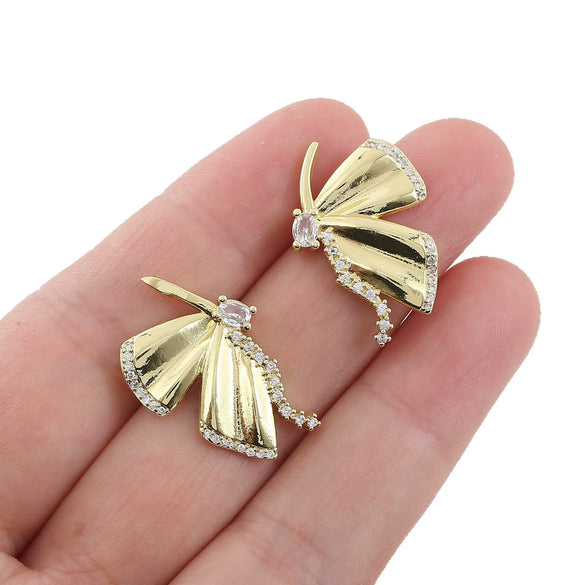 Jewelry Butterfly Earrings Copper Goldplated Animal Style For Women