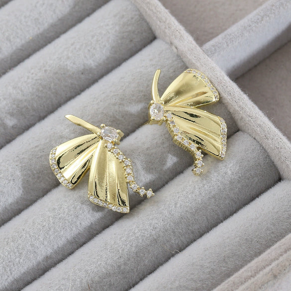 Jewelry Butterfly Earrings Copper Goldplated Animal Style For Women