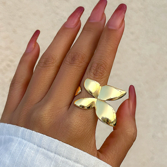 Jewelry Butterfly Knuckle Ring Alloy Bow Electroplated