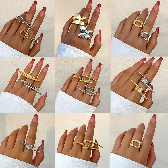 Jewelry Butterfly Knuckle Ring Alloy Bow Electroplated