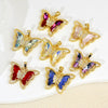 Jewelry Butterfly Pendant And Earrings Copper 18K Goldplated Insect Animal Zodiac Cartoon Style