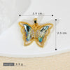 Jewelry Butterfly Pendant And Earrings Copper 18K Goldplated Insect Animal Zodiac Cartoon Style