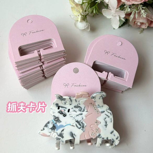 Jewelry Cardboard Powder Earrings Necklace Hair Accessories Clip Display Packaging Label Card With Matte Texture Made Of Paper