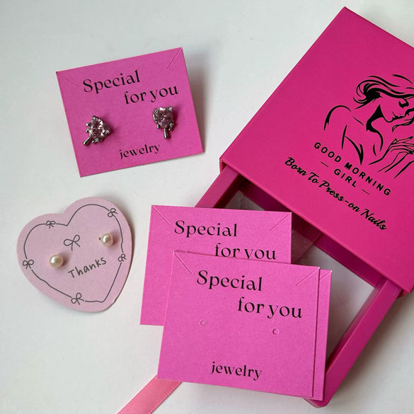 Jewelry Cardboard Powder Earrings Necklace Hair Accessories Clip Display Packaging Label Card With Matte Texture Made Of Paper