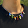 Jewelry Cartoon Men's Acrylic Bear Mushroom Pendant Necklace Ball Chain