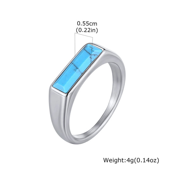 Jewelry Casting Stainless Steel Turquoise Tiger Eye Stone Ring Men's Accessories