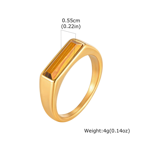 Jewelry Casting Stainless Steel Turquoise Tiger Eye Stone Ring Men's Accessories