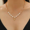 Jewelry Ccb Geometric Love Pendant Necklace Electroplating For Women