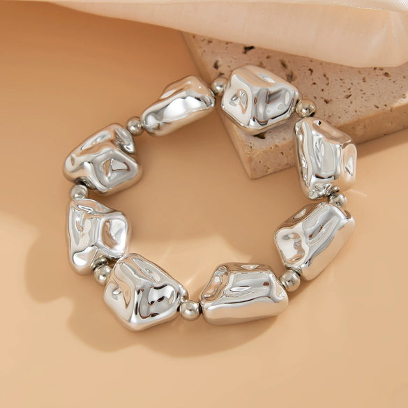 Jewelry Ccb Geometric Shaped Light Luxury Clavicle Chain With Electroplating