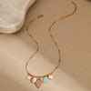 Jewelry Ceramic Pendant Bracelet Necklace With Stainless Steel Shell Starfish Geometric Pattern Electroplating For Women