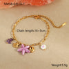 Jewelry Ceramic Pendant Bracelet Necklace With Stainless Steel Shell Starfish Geometric Pattern Electroplating For Women