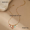 Jewelry Ceramic Pendant Bracelet Necklace With Stainless Steel Shell Starfish Geometric Pattern Electroplating For Women