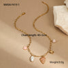 Jewelry Ceramic Pendant Bracelet Necklace With Stainless Steel Shell Starfish Geometric Pattern Electroplating For Women
