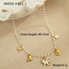 Jewelry Ceramic Pendant Bracelet Necklace With Stainless Steel Shell Starfish Geometric Pattern Electroplating For Women