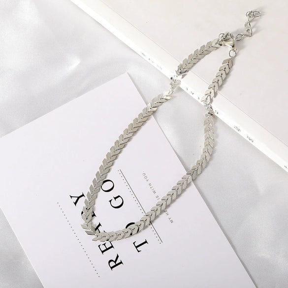 Jewelry Chain Necklace Fishbone Chain Aircraft Tattoo Chain Short Necklace Women's Clavicle Necklace Necklace