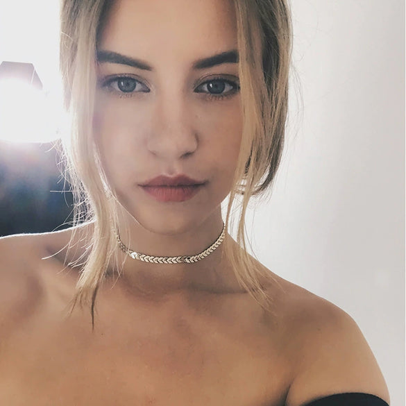Jewelry Chain Necklace Fishbone Chain Aircraft Tattoo Chain Short Necklace Women's Clavicle Necklace Necklace