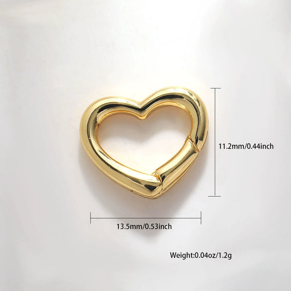 Jewelry Clasp Copper Heart Shaped Electroplating Simple Style