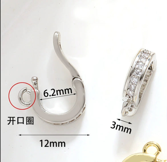 Jewelry Clasp Copper Heart Shaped Electroplating Simple Style