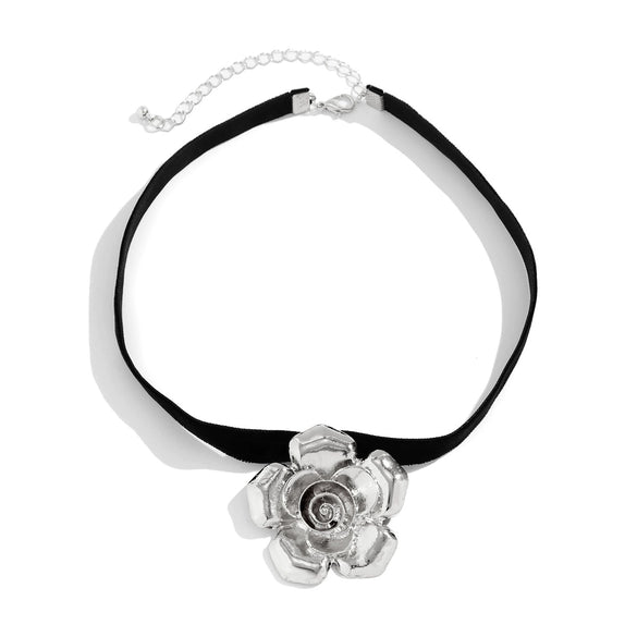 Jewelry Cloth Alloy Flower Vintage Elegant Female Clavicle Necklace