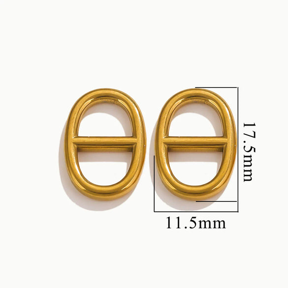 Jewelry Clothing Accessories Stainless Steel Oval Eggshaped Pig Nose Japanese Buckle Electroplating
