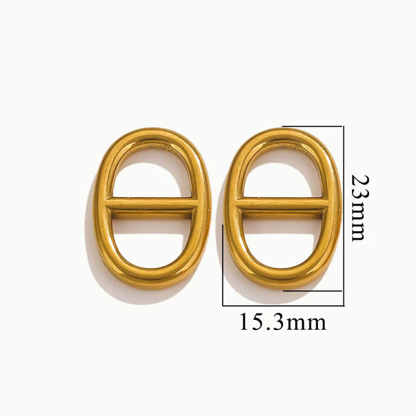 Jewelry Clothing Accessories Stainless Steel Oval Eggshaped Pig Nose Japanese Buckle Electroplating