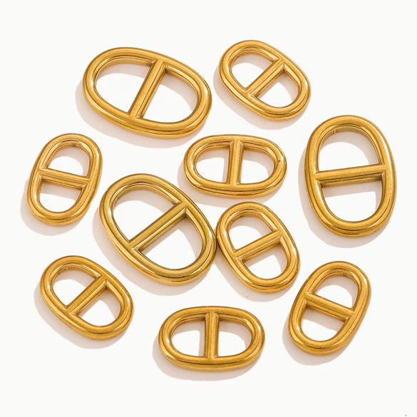 Jewelry Clothing Accessories Stainless Steel Oval Eggshaped Pig Nose Japanese Buckle Electroplating