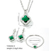 Jewelry Clover Pendant Copper Electroplating Unisex Earrings Necklace Bracelet Set