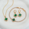 Jewelry Clover Pendant Copper Electroplating Unisex Earrings Necklace Bracelet Set