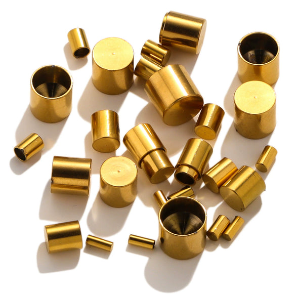 Jewelry Connector Stainless Steel Leather Rope Buckle With Fish Pattern Gold Electroplated For Necklace And Bracelet Production