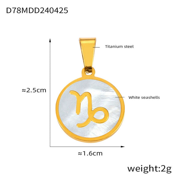 Jewelry Constellation Round 316L Stainless Steel Pendant Electroplating