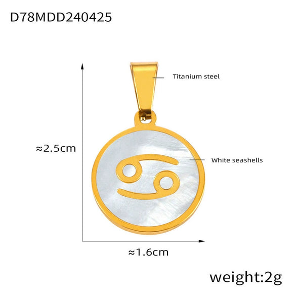 Jewelry Constellation Round 316L Stainless Steel Pendant Electroplating
